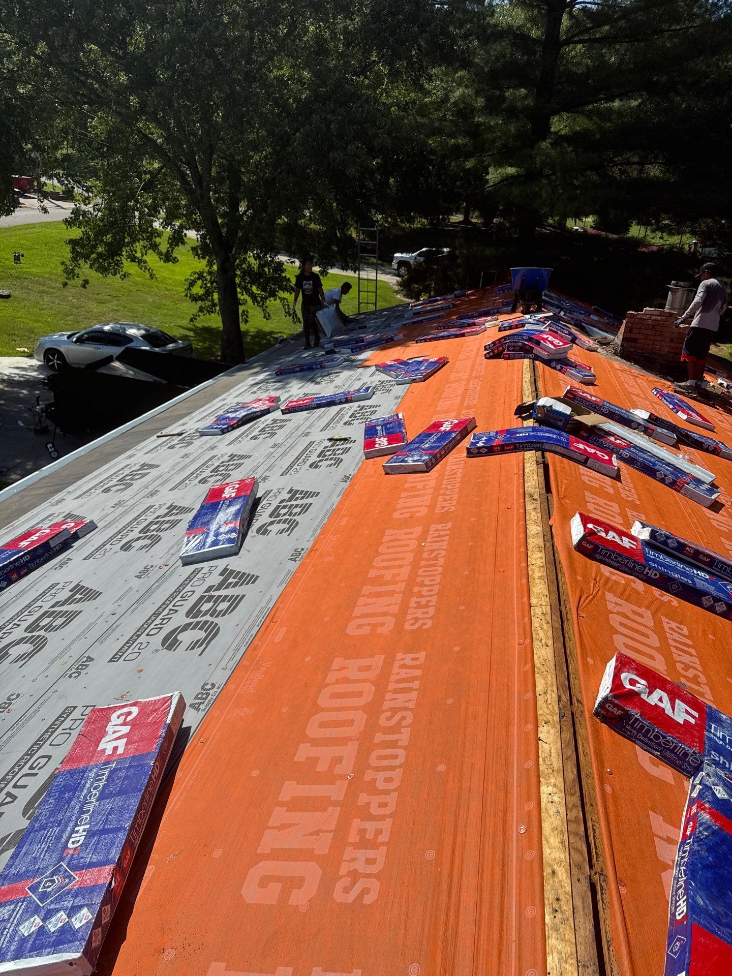 Residential Roofing Installation using GAF Timberline HDZ Charcoal by Rainstoppers Roofing