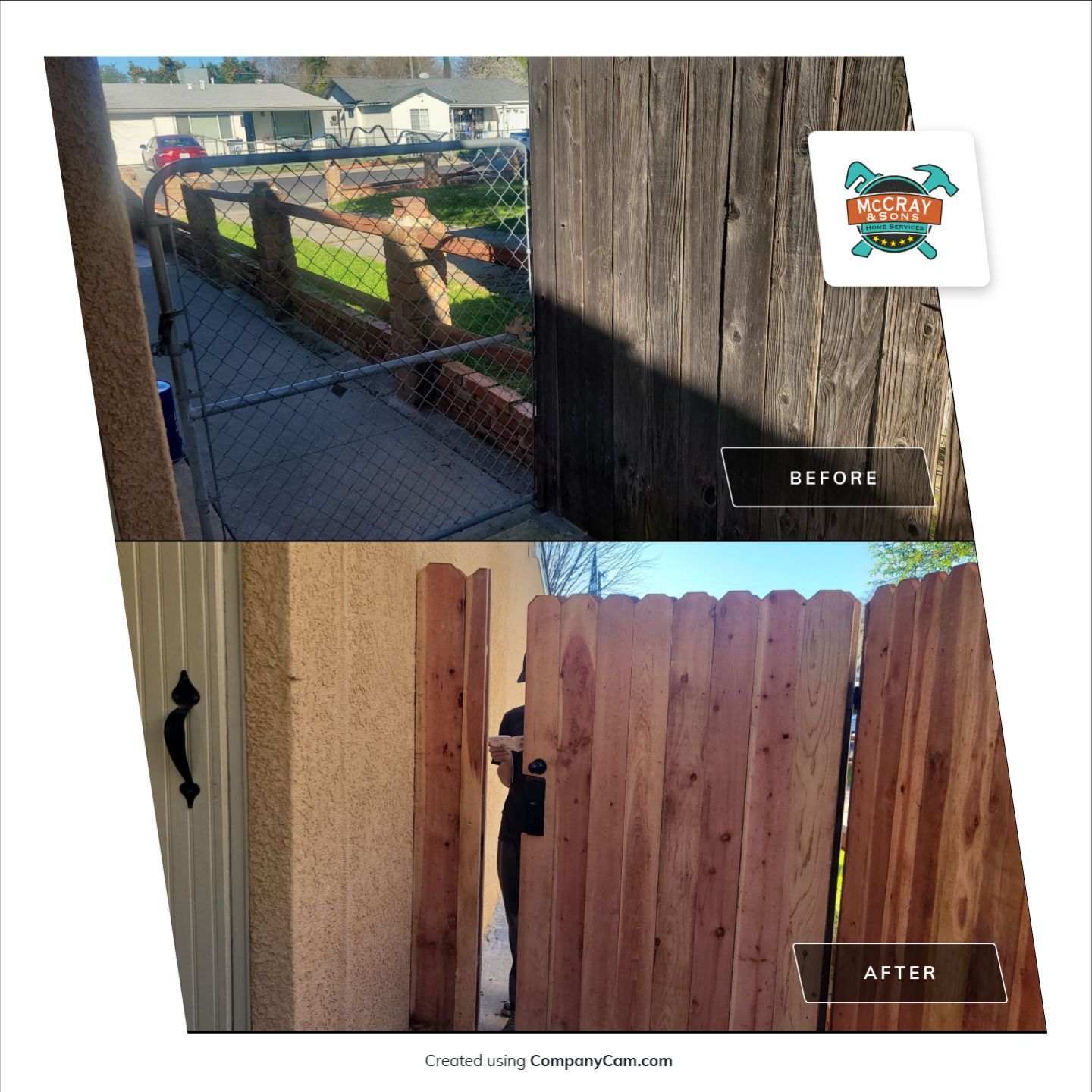 Fence and Gate Rebuild-Elder Dr. by McCray's Handyman, Inc.
