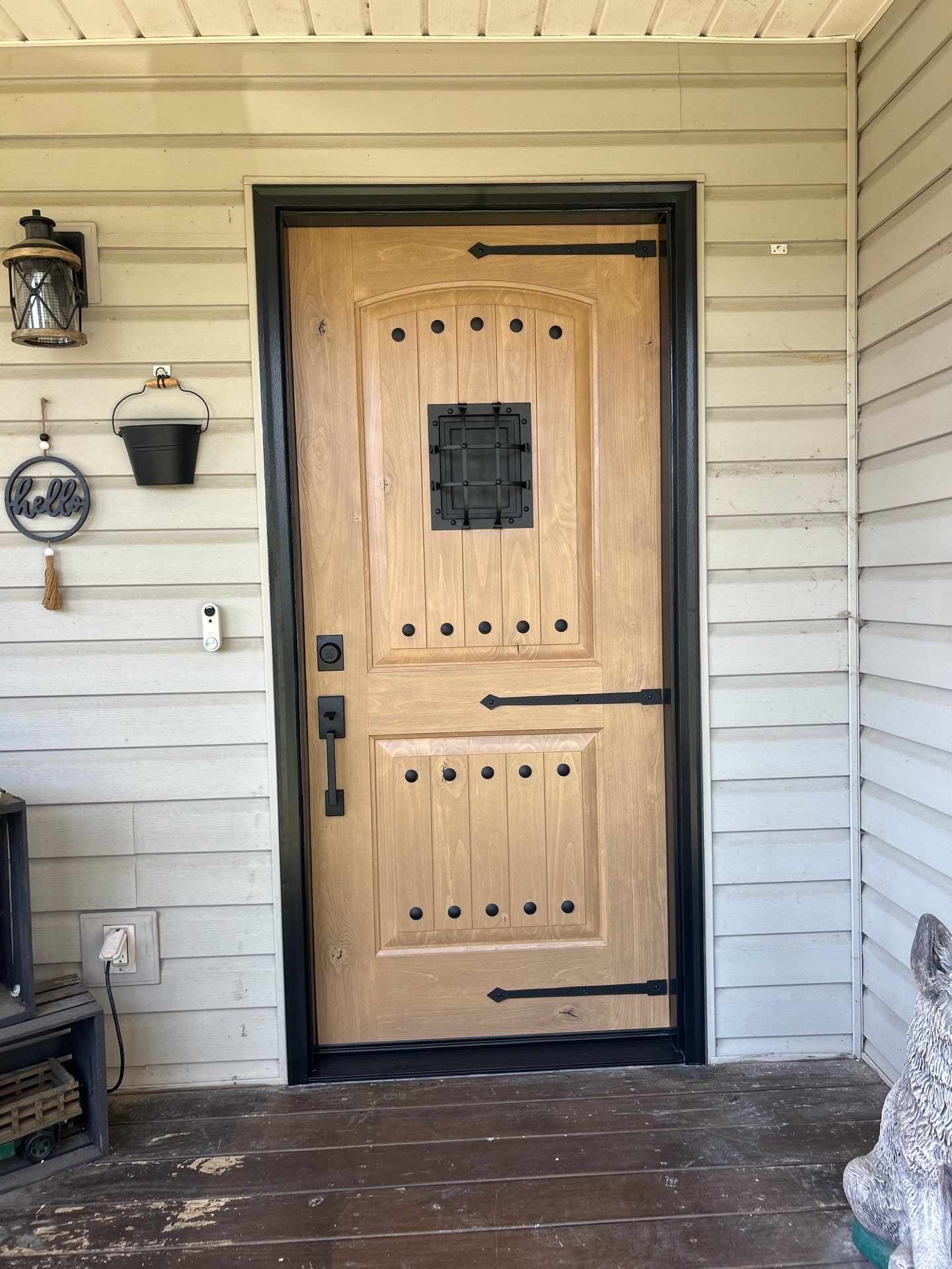 Entry Door Replacement with Speakeasy Door in Nineveh by Merrifield Exteriors, LLC