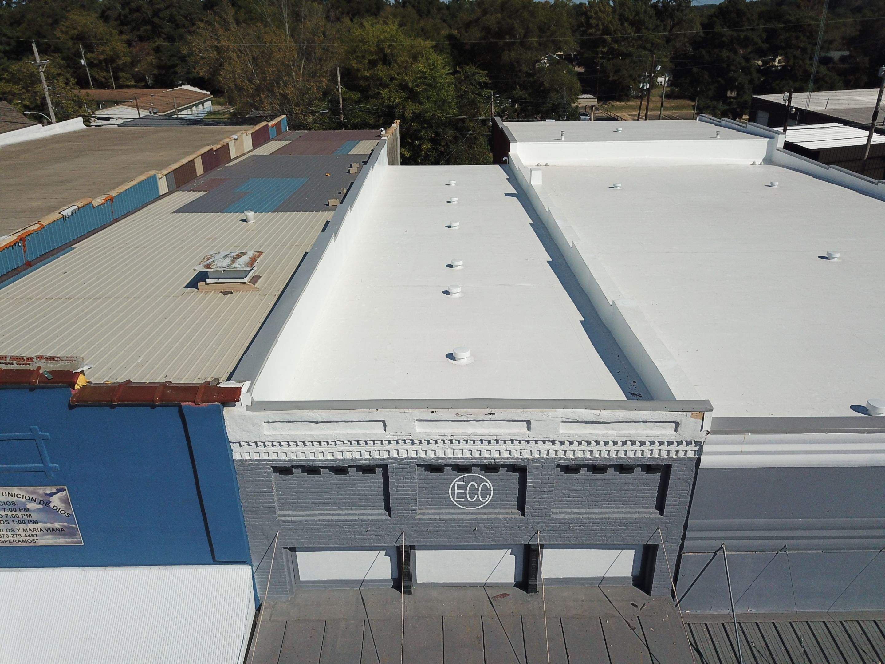 Commercial Roofing Installation in DeQueen, AR, using 50 mil PVC by Hostetler Roofing