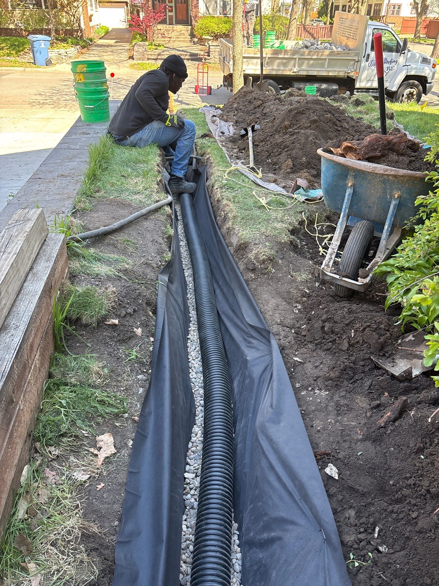 Foundation Drainage Board & French Drain in Southwest Minneapolis by Waterproofing Northeast