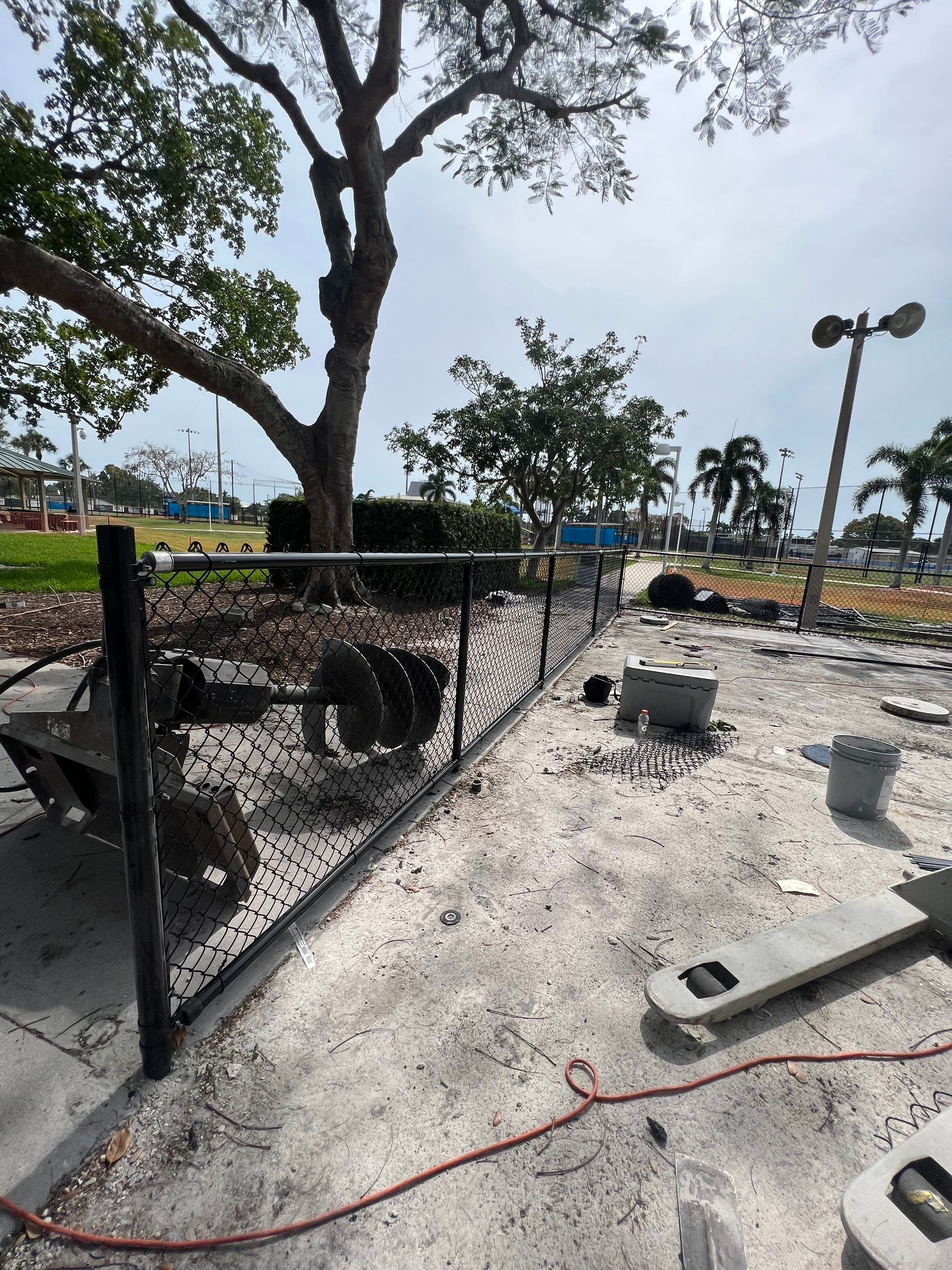Vinyl Coated Chain-link fence for the City of Naples around Fleischmann Park Playground.  by Asap fence and gates, LLC