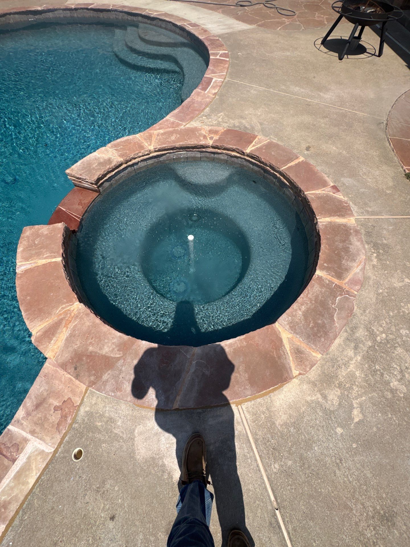 Freeform Pool and Spa Remodel with Flagstone Deck by Pinnacle Pools and Spas - DFW