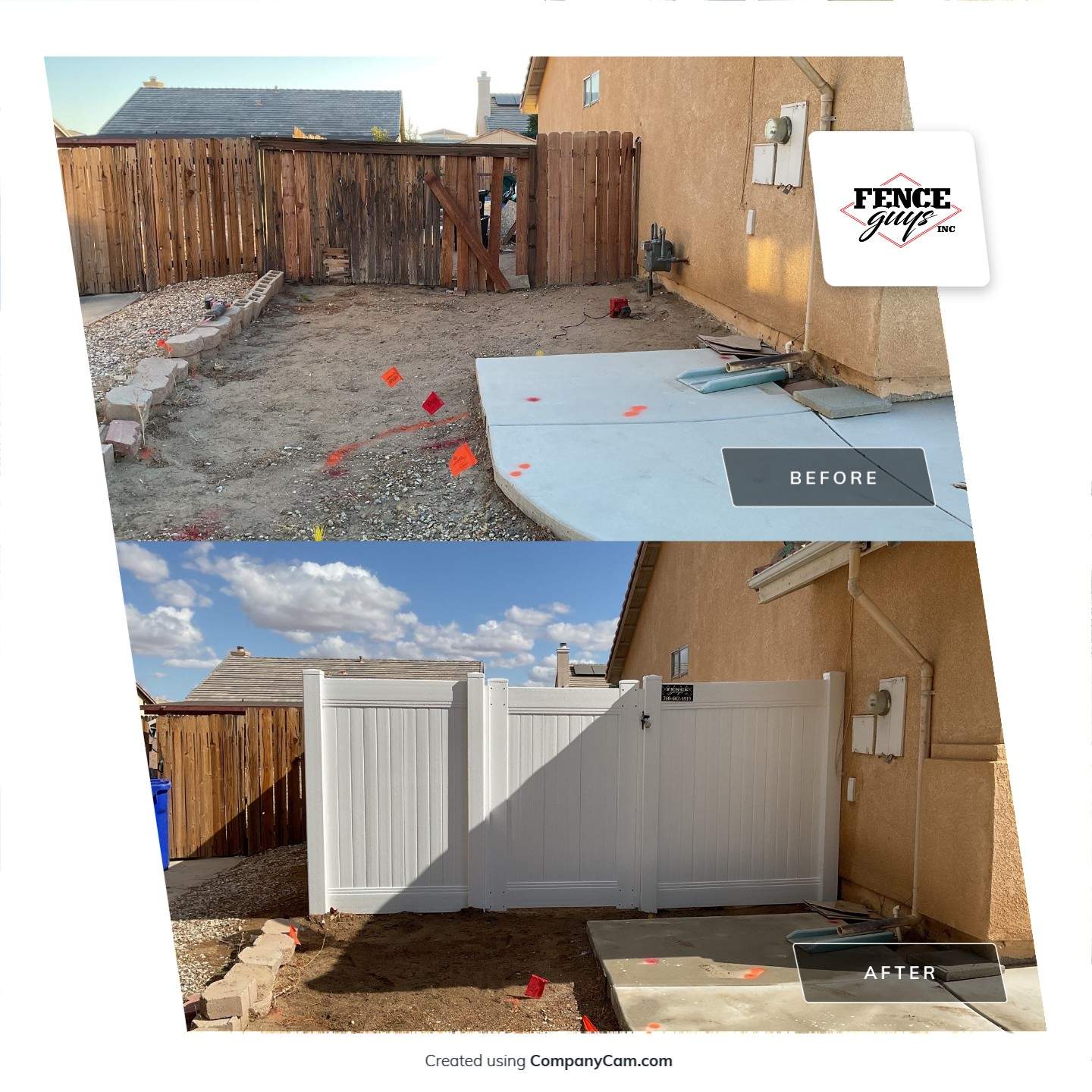 Fence Installation using Vinyl by Fence Guys Inc.