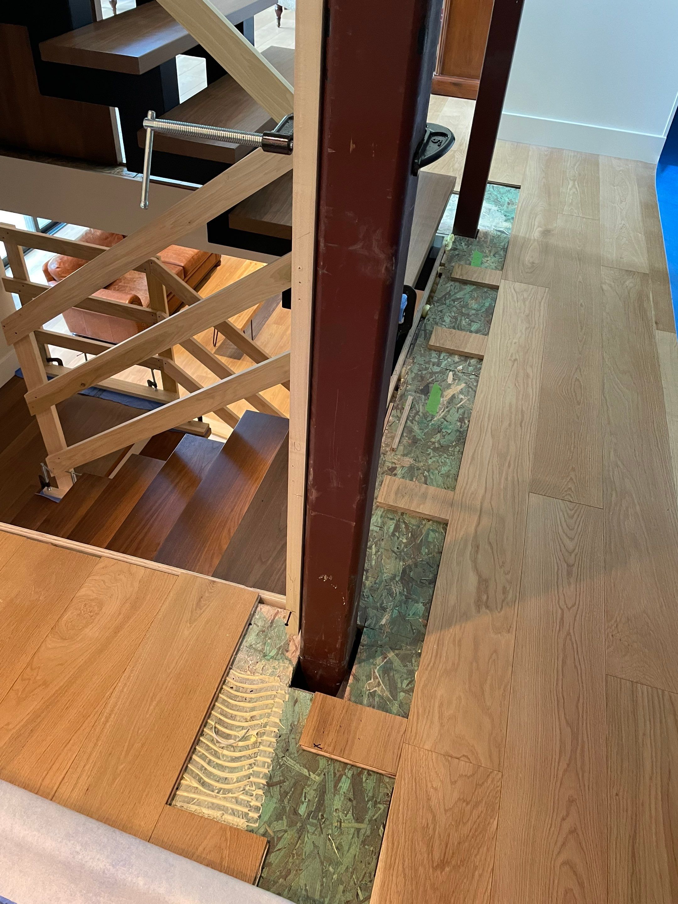 Engineered European White Oak with Matching Custom Stair Nose by RTBaldwin Hardwood Floors