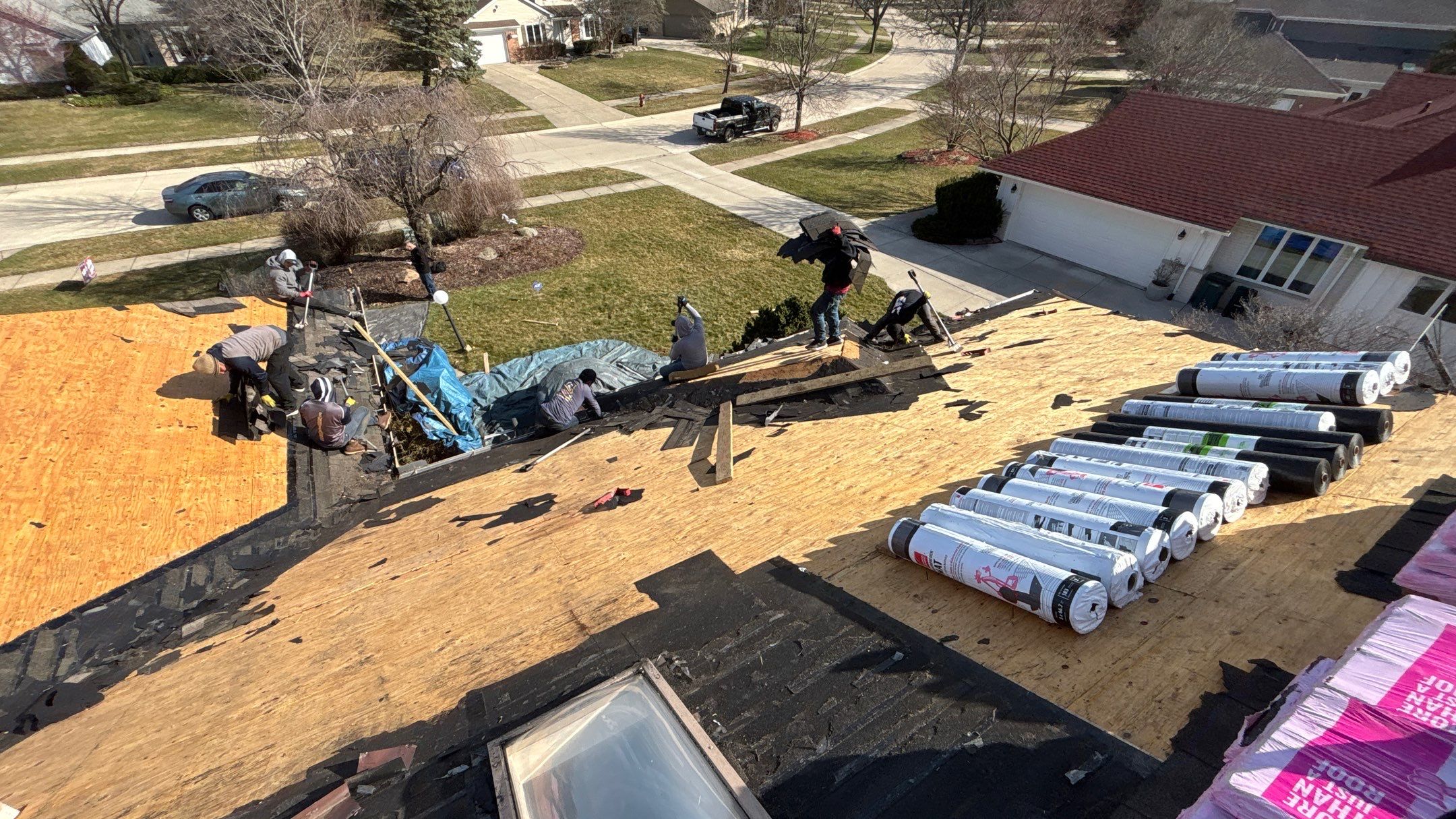 Roof Replacement using Owens Corning Midnight Plum by 180 Contractors