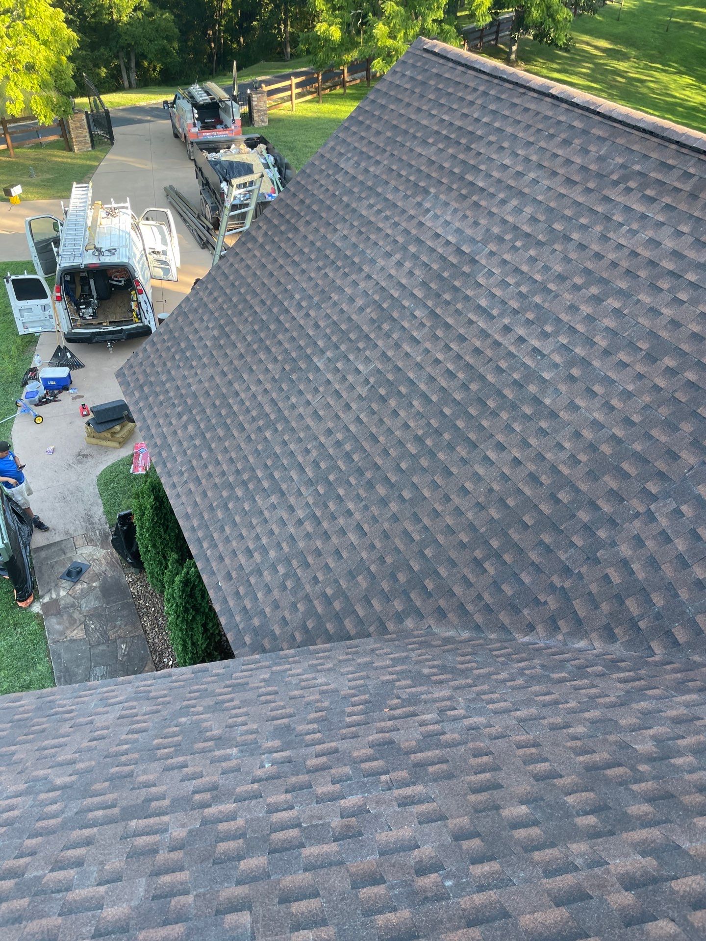 Residential Roofing Installation using GAF TImberline HDZ Hickory by Rainstoppers Roofing