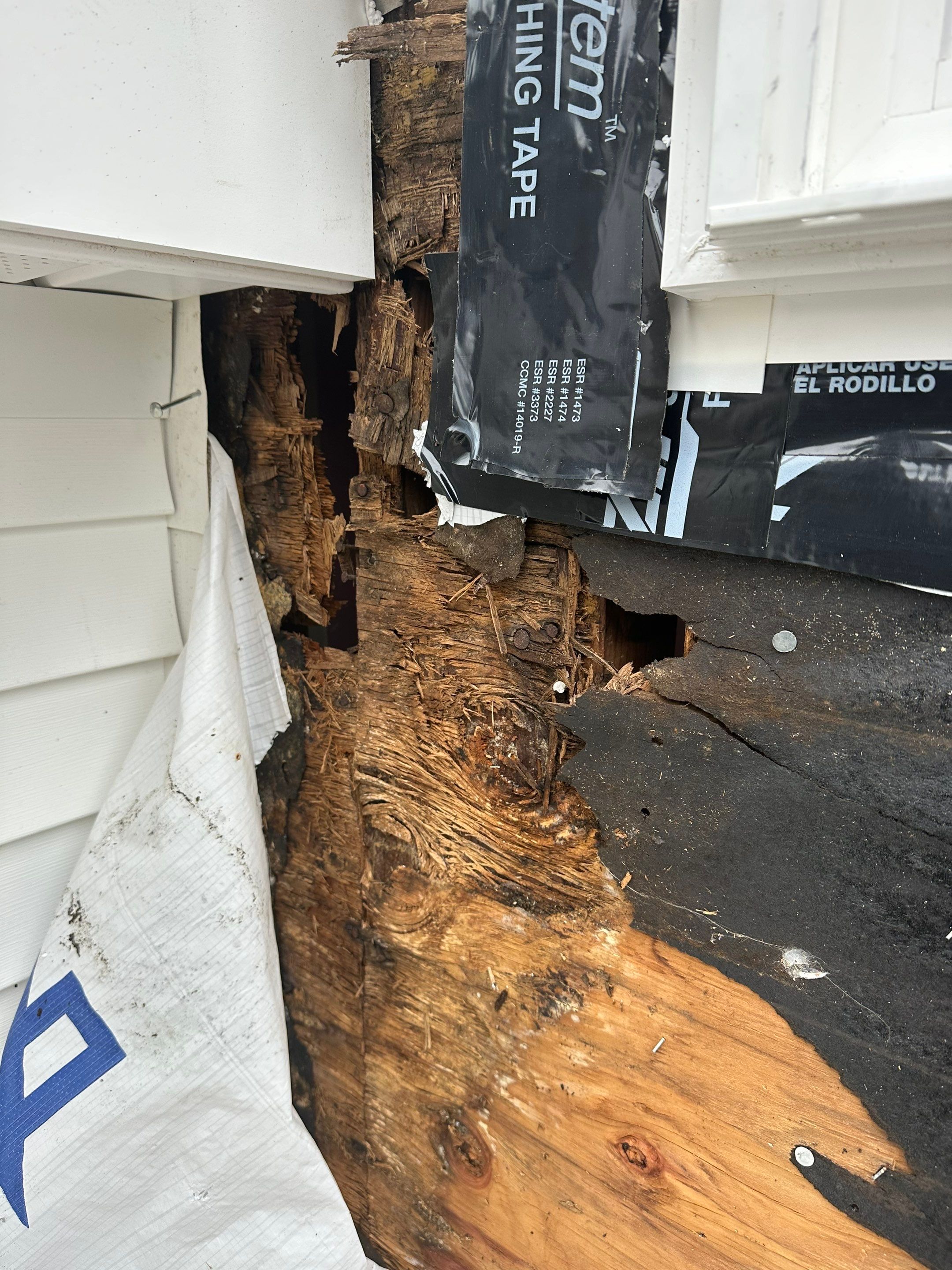 Residential Roofing Installation using Owens Corning TruDefinition Duration AR - Estate Gray & White Double 4 Siding by A Plus Exterior