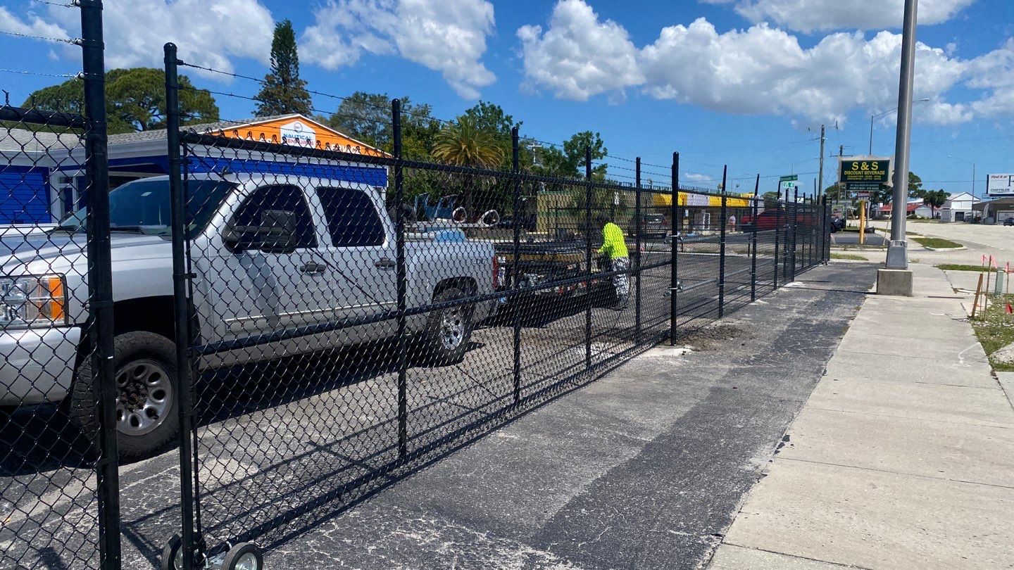 Parrish, FL 6+1 Black Commercial Chain-Link Fence by Asap fence and gates, LLC