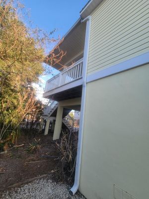 White Gutters with Matching Downspouts in Sarasota FL