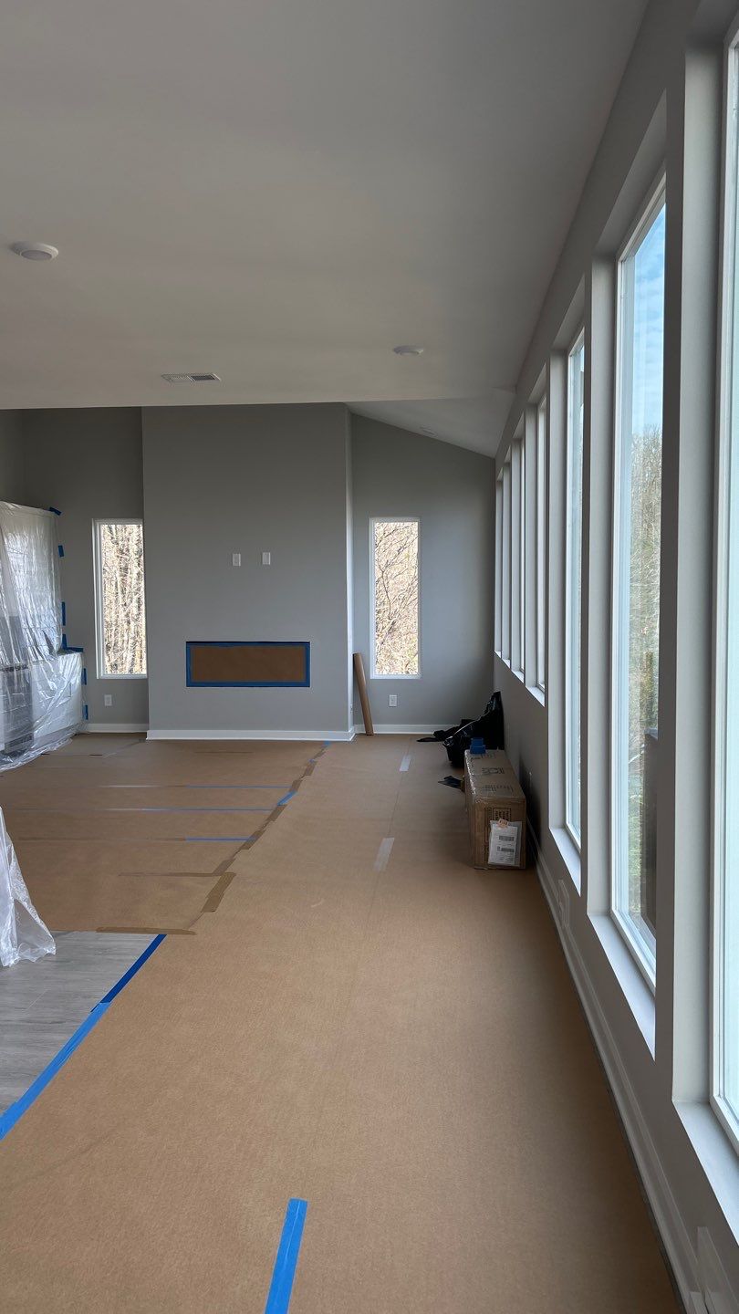Floor to Ceiling Fireplace Surround by Footprints Floors of Nashville