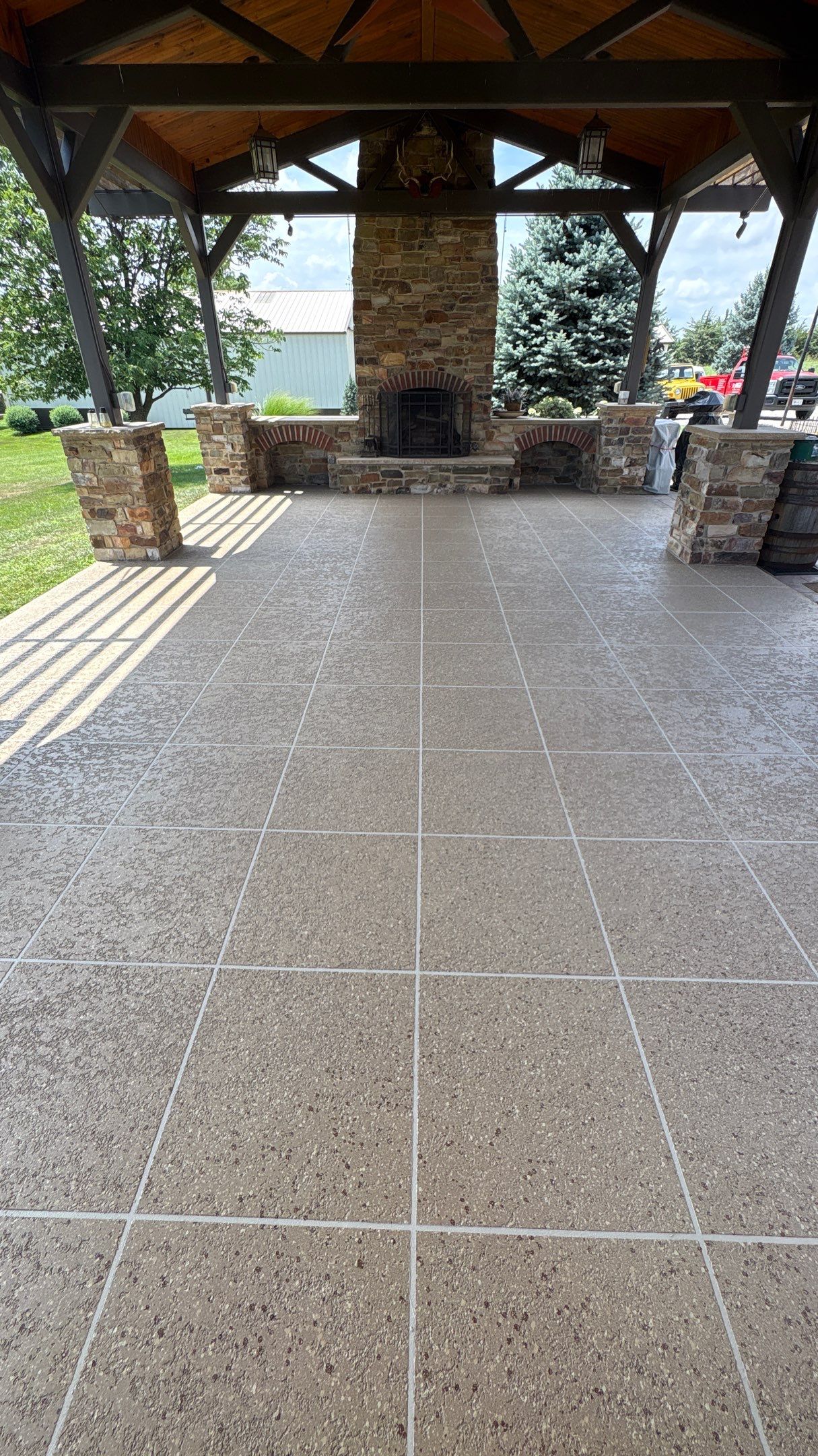 Custom Back Patio Resurface - Kearney, MO by Big Red Decorative Concrete, LLC
