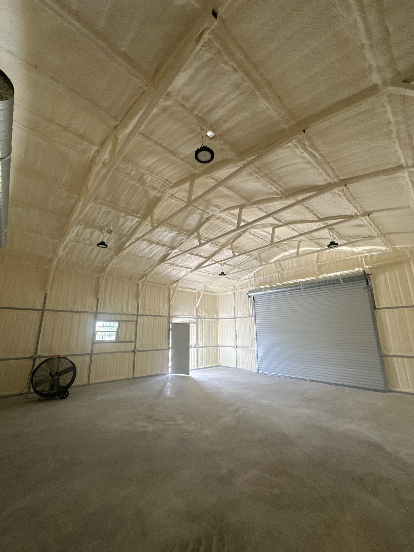 2" close cell foam on this new shop in Lavon Tx by Apex Insulation Solutions