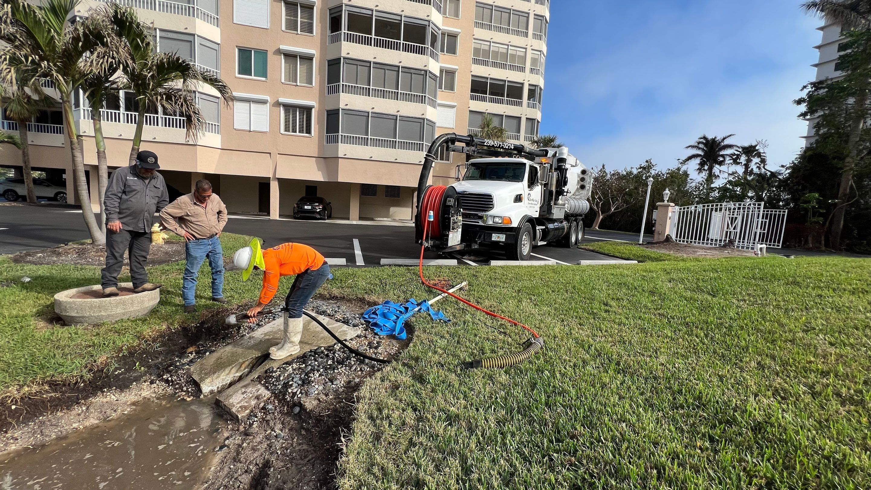 Condo Storm Water System Cleaning and Maintenance From Hurricane Ian by APS Power & Water