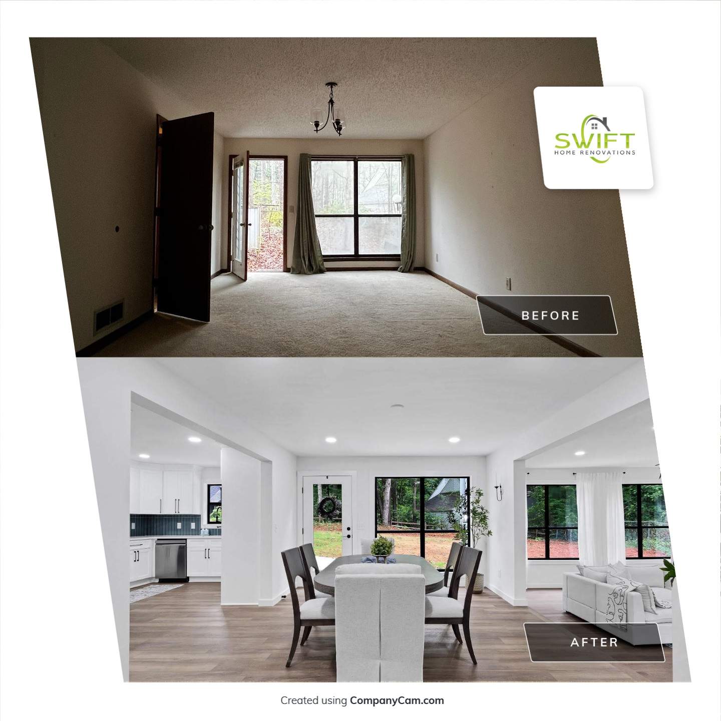 Modern Marietta Home Transformation with Custom Kitchen and Vertical Siding by Swift Home Renovations