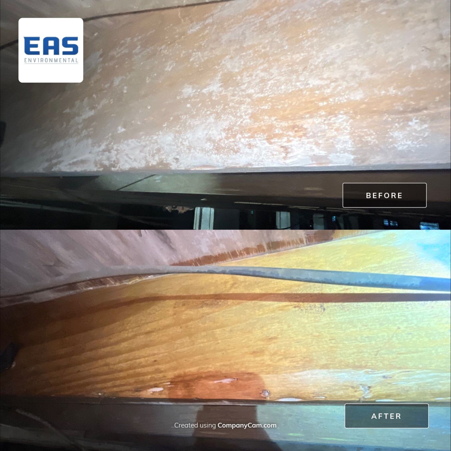 Crawlspace remediation & encapsulation with ductwork replacement by EAS Environmental, LLC.