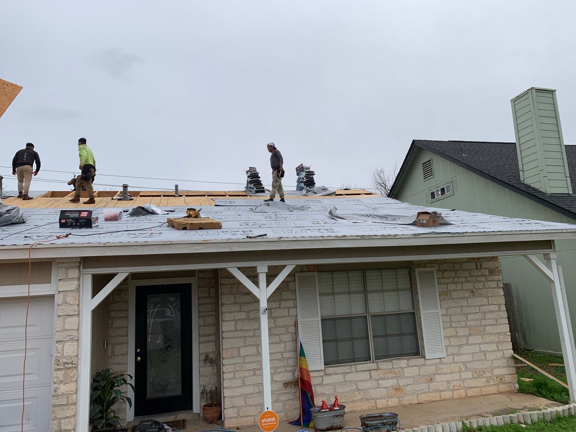 Residential Asphalt Shingle Roof Replacement and Decking Repair in Round Rock by Caliber Restoration LLC
