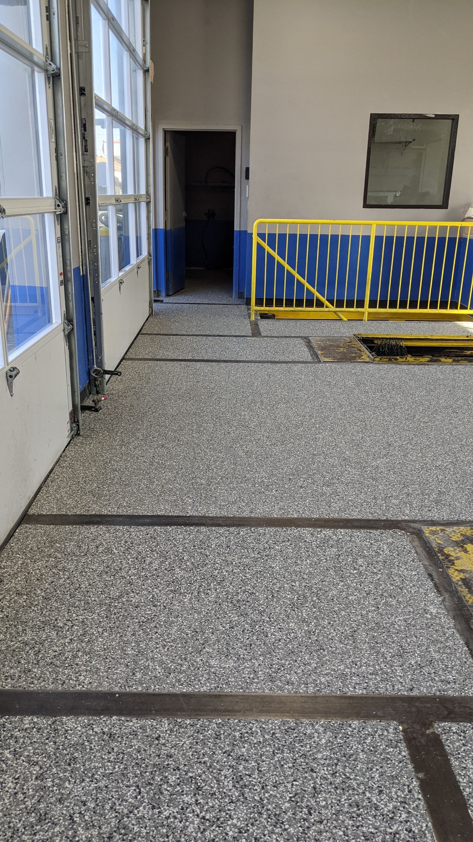 Commercial Floor Transformation using Slate Stone by Croc Coatings, LLC
