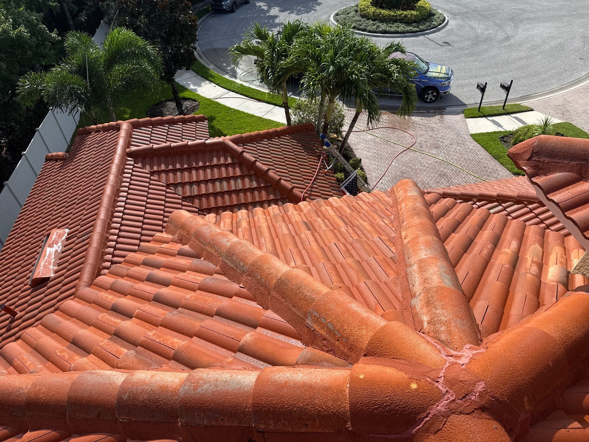 Soft Wash Tile Roof Cleaning in Sonoma Community, Sarasota, FL by Sunshine AquaWash