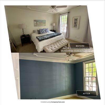 Interior painting using Sherwin Williams Emerald 