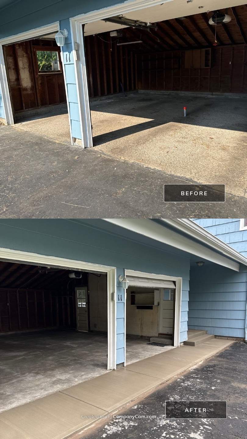 Concrete garage floor replacement  by NG Masonry & Construction LLC