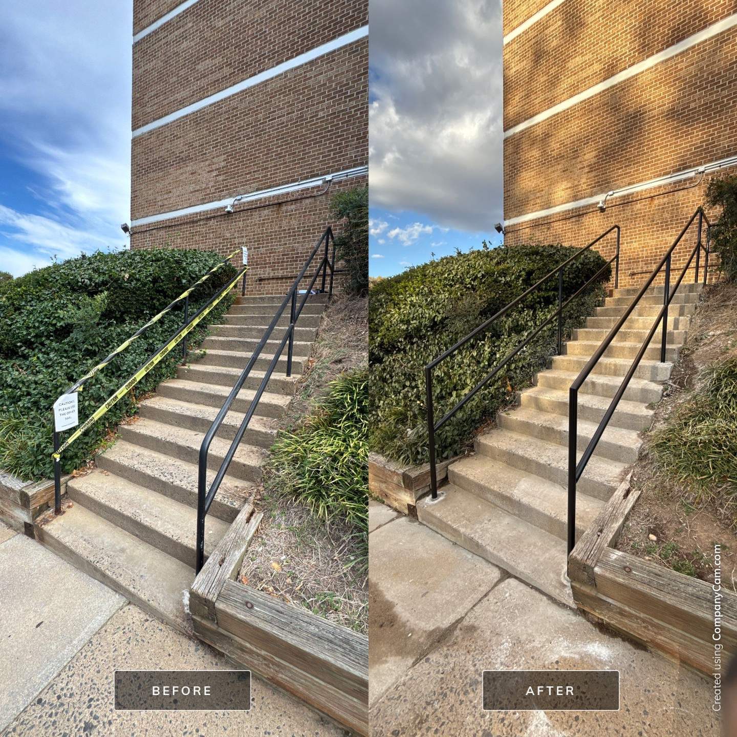 Commercial Entrance Pipe Railing Replacement – Falls Church, VA by Capitol Iron Works