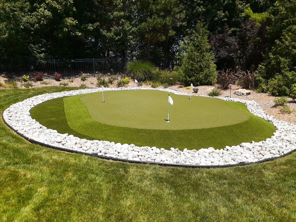 Back Yard Southern Golf Course Oasis by LAND ESCAPES LLC