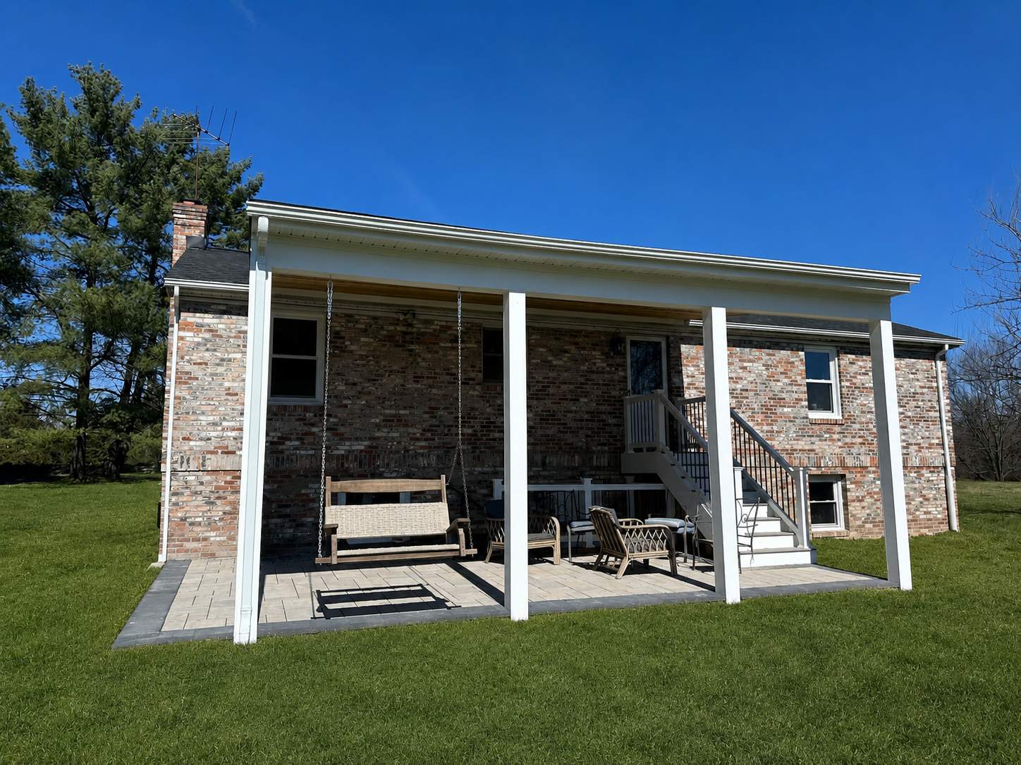 Covered Landing & Paver Patio in Lovettsville, VA by Sunburst Construction Inc