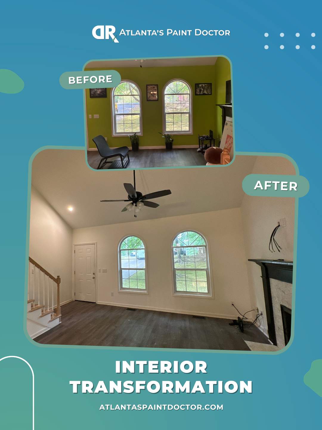From Bold to Balanced: A Calm, Cohesive Interior Redesign by Atlanta's Paint Doctor