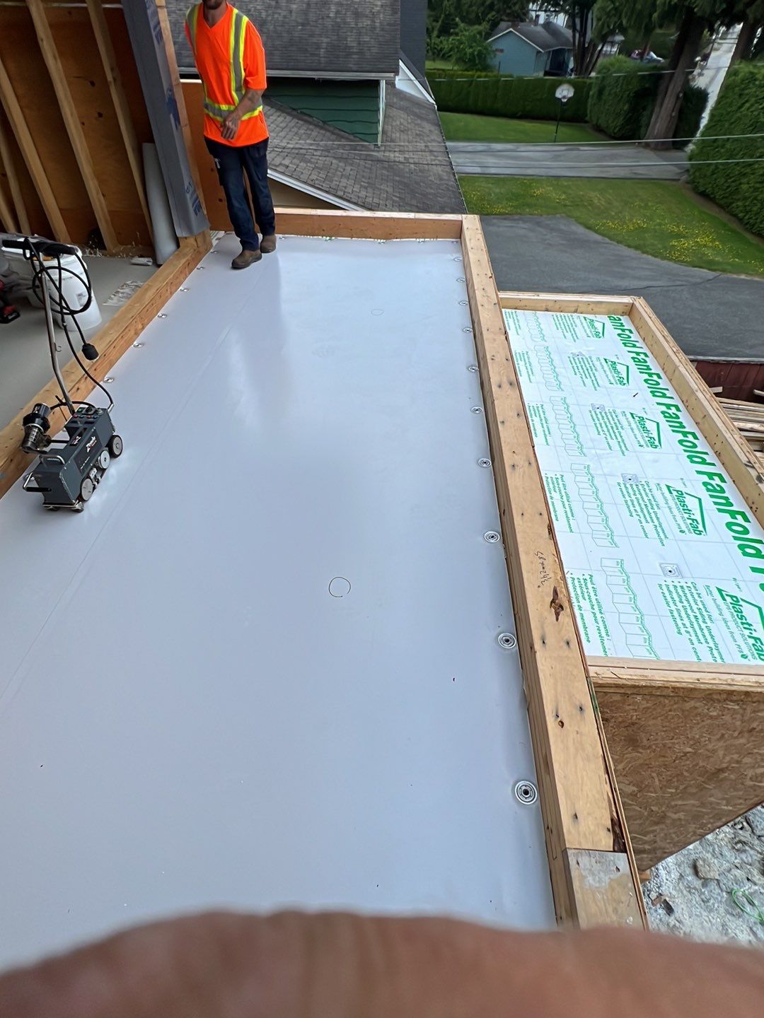 Residential Roofing Installation using Durolast roofing membrane by Top Notch Roofing Inc
