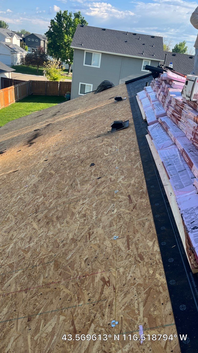 New Roof Installation in Nampa, Idaho with Owens Corning Twilight Black Shingles by ID Roofing LLC