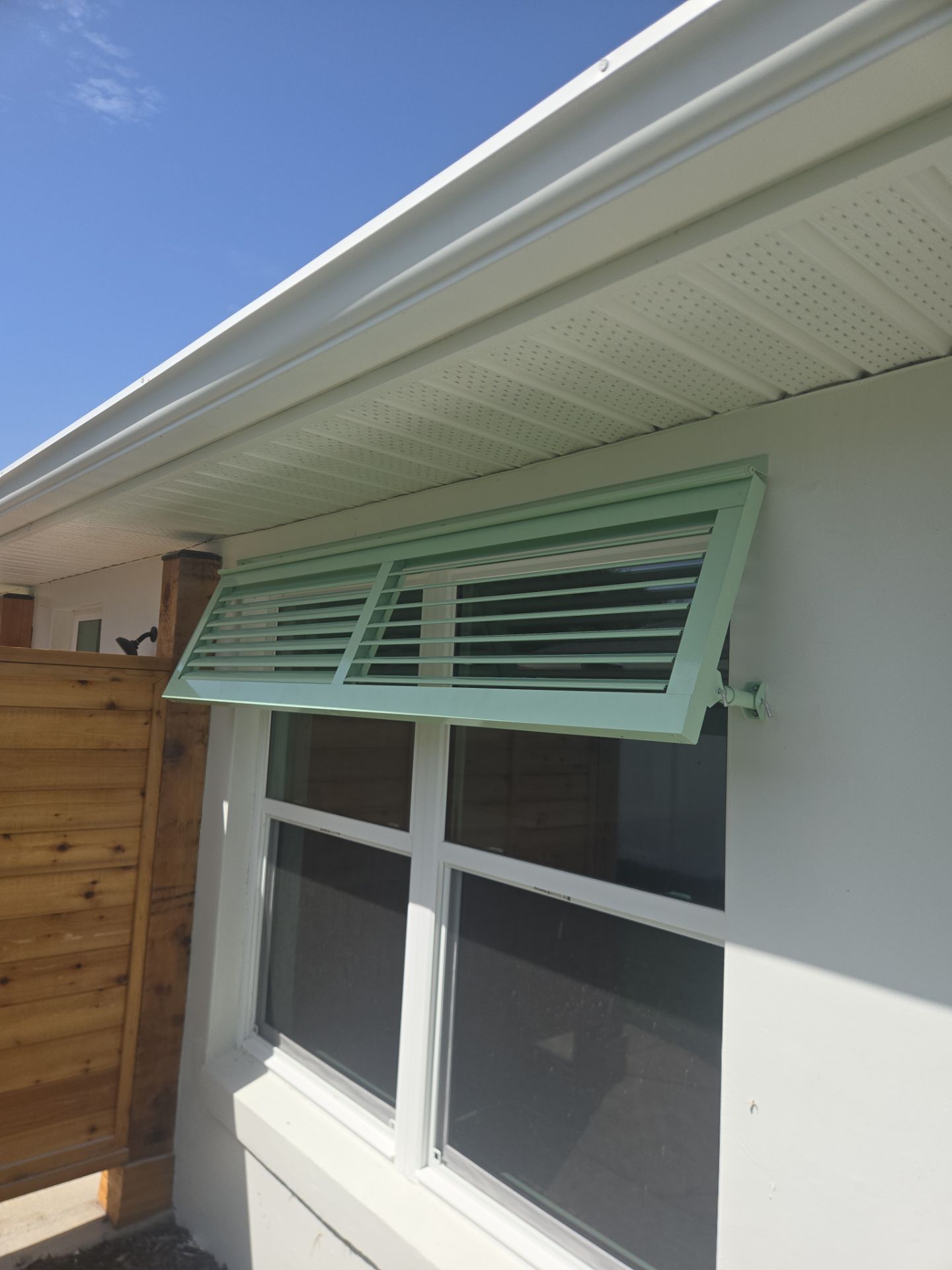Deco Bahama Shutters RAL 6019 PASTEL GREEN by Smart Guard Shutters