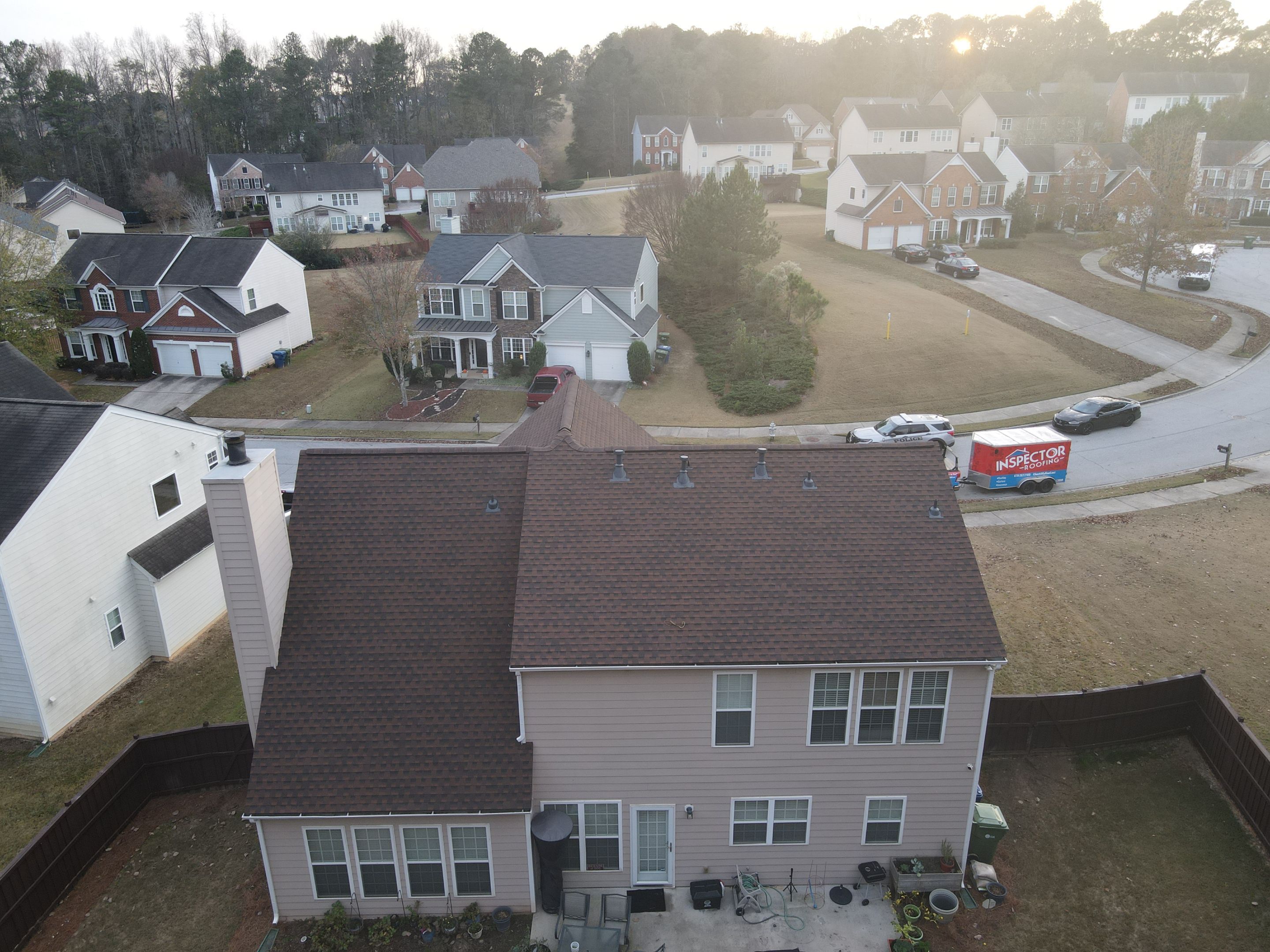 Residential Roofing Installation using Timberline HDZ Hickory  by Inspector Roofing and Restoration