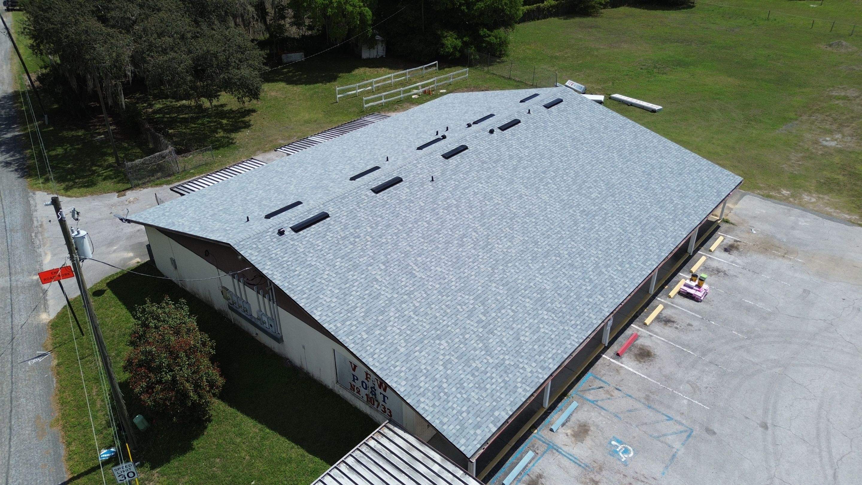 New Antique Silver Commercial Roof Replacement in Reddick, FL by Brehm Roofing