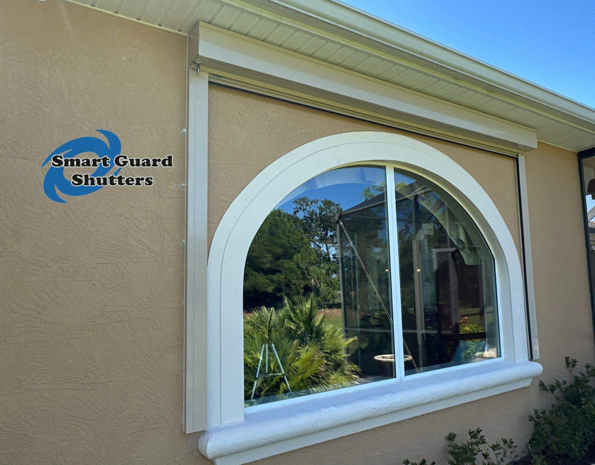 Hurricane Protection in Beige by Smart Guard Shutters
