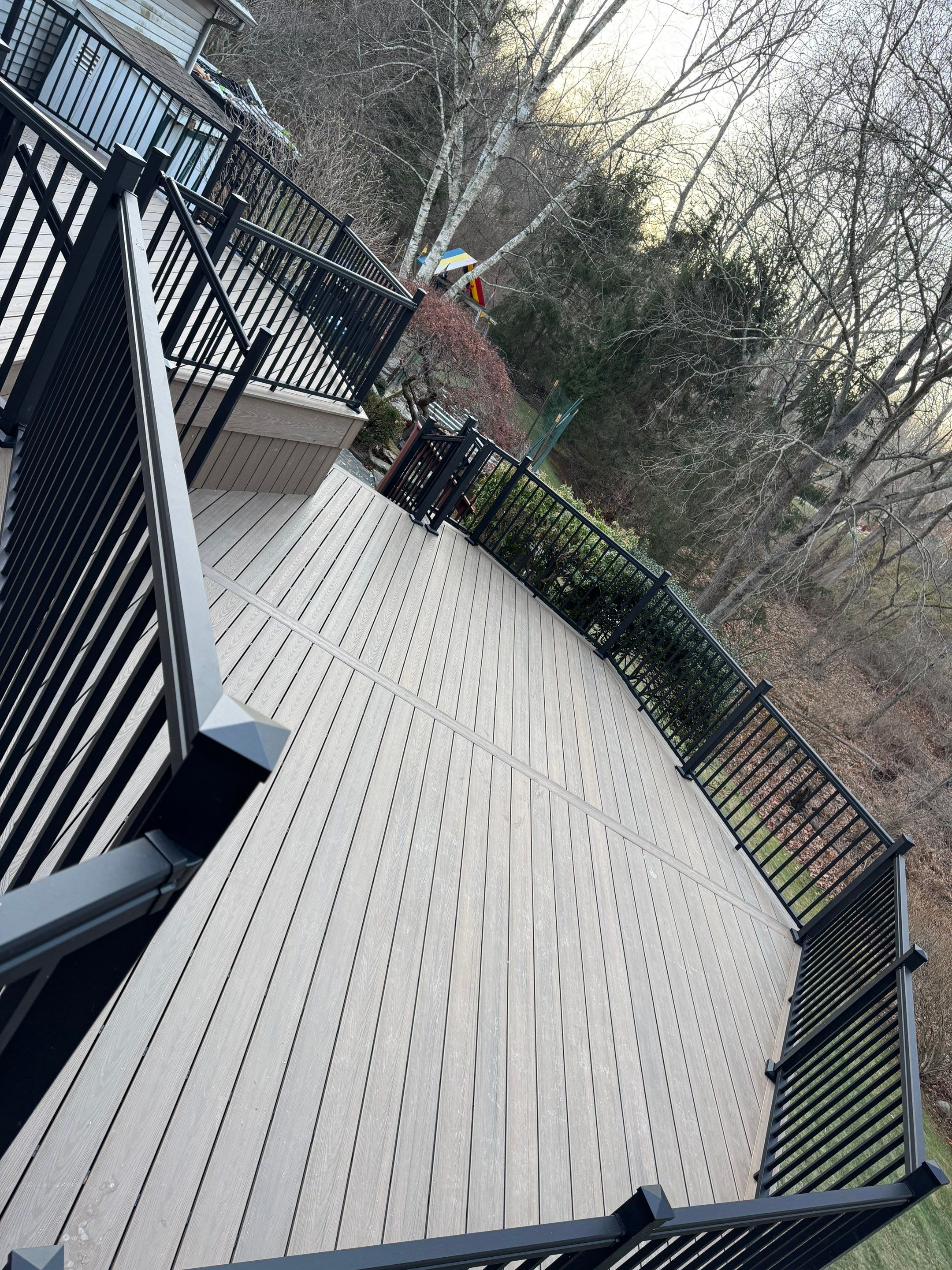 New Deck using Deckorators  decking and vinyl railings by deck guardian