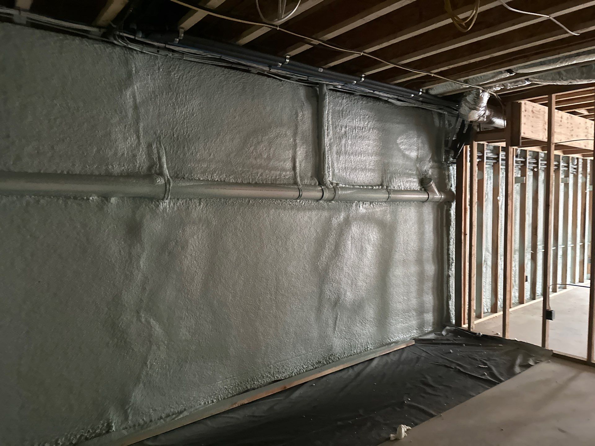 New Home Construction using open cell spray foam by NYS Foam & Energy