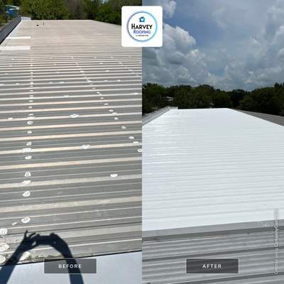 Commercial Roofing Installation using TRP #924 Eterna-Sil Premium Silicone Roof Coating