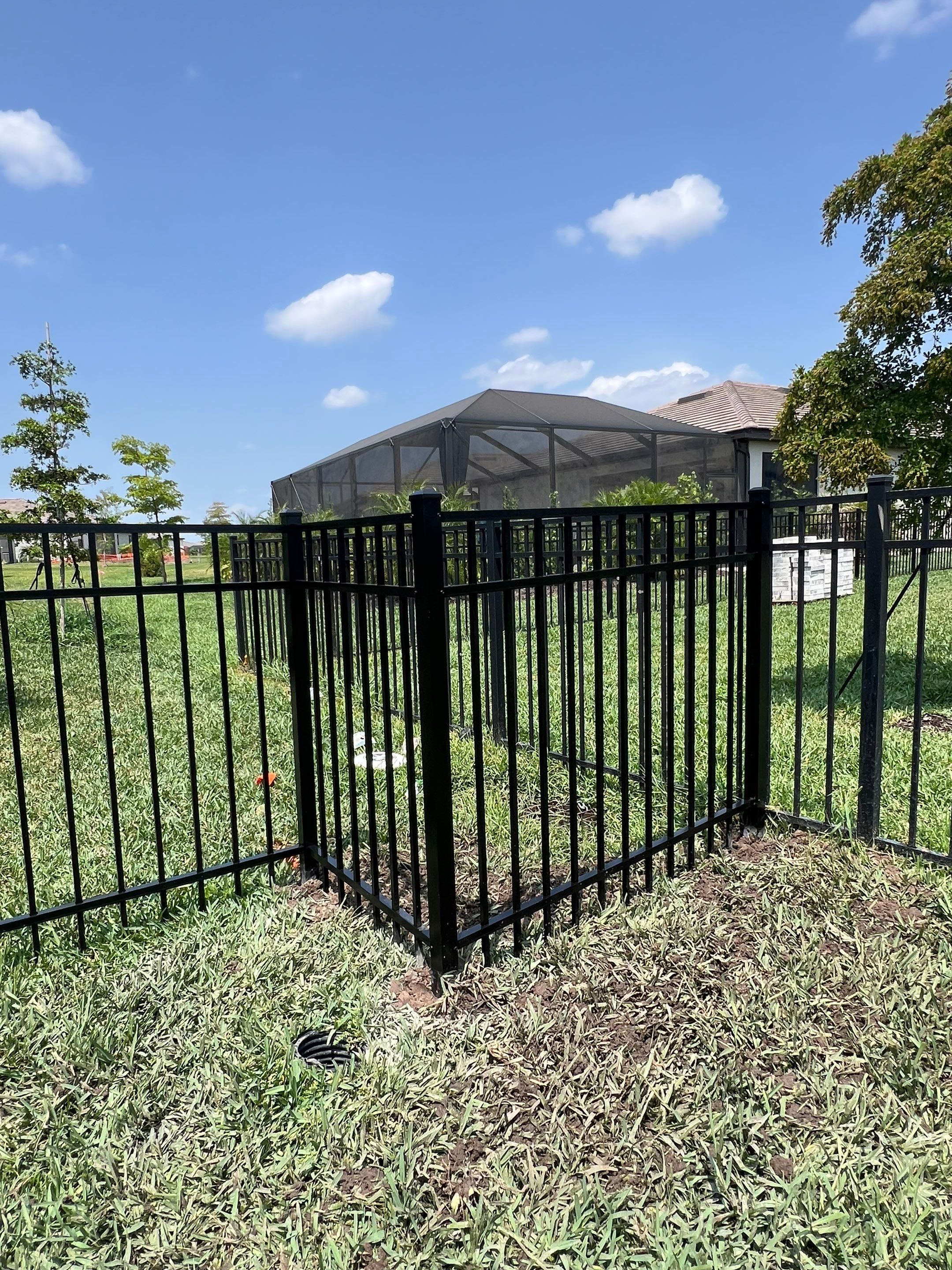 Aluminum Fence Installation using Black 3 Rail Aluminum Fence by Asap fence and gates, LLC