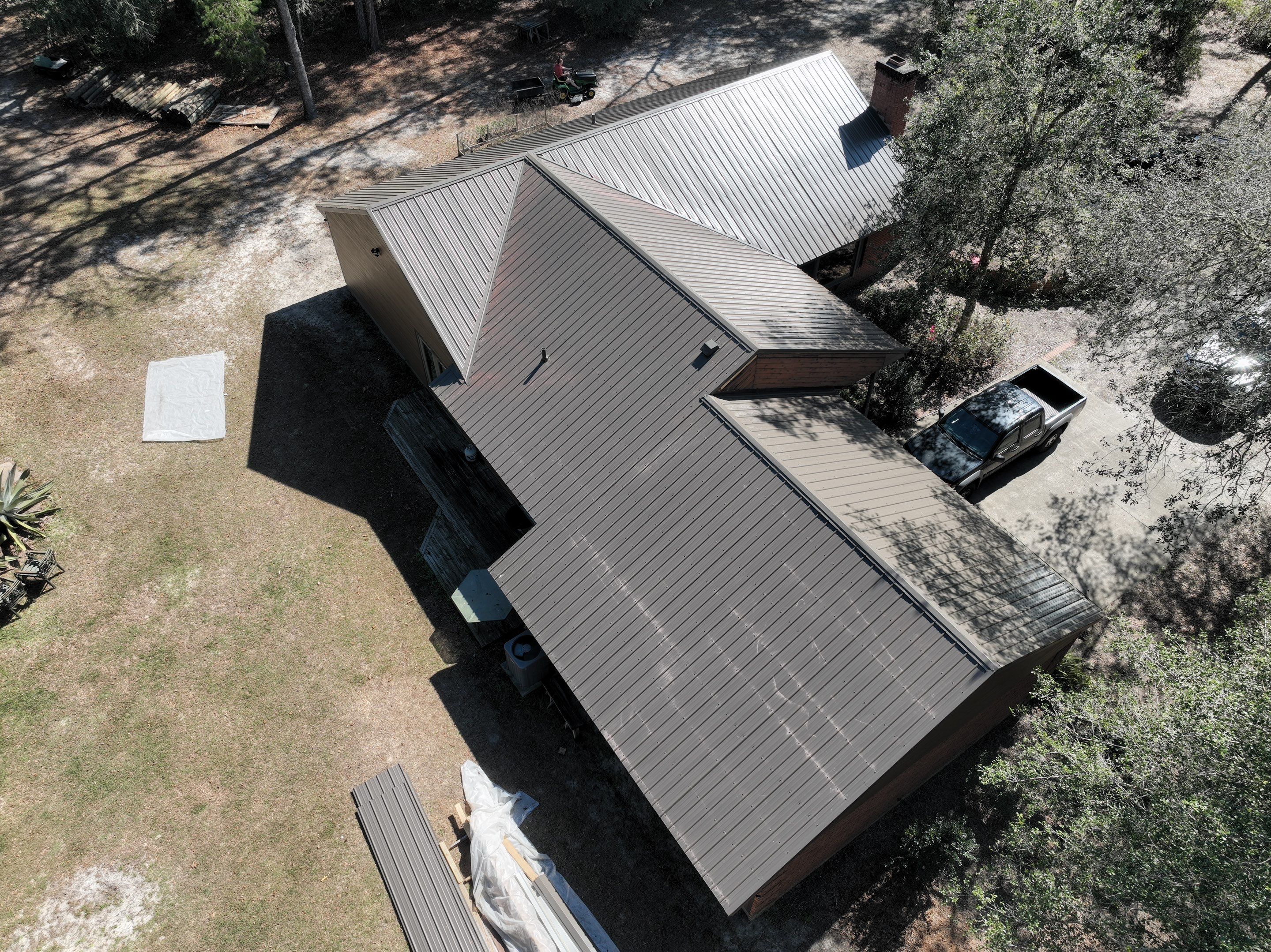 Taupe Exposed Fastener by Reimagine Roofing