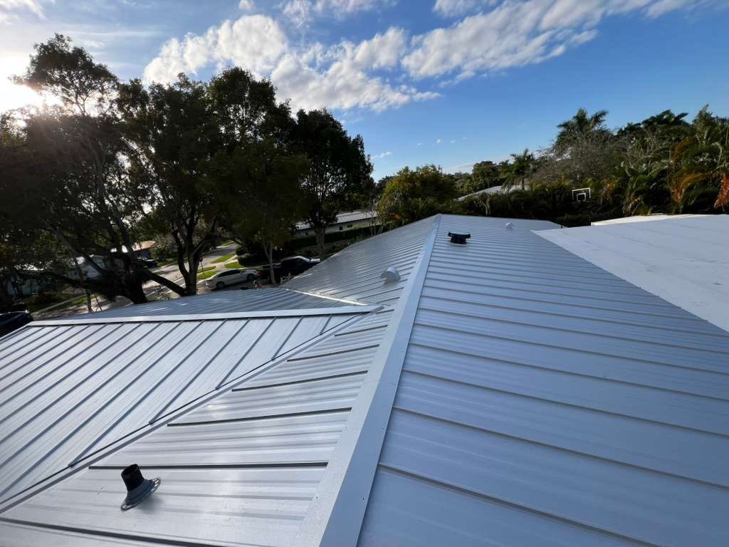 Residential Roofing Installation using 1" Nail strip metal roof by BLUES BROTHERS ROOFING