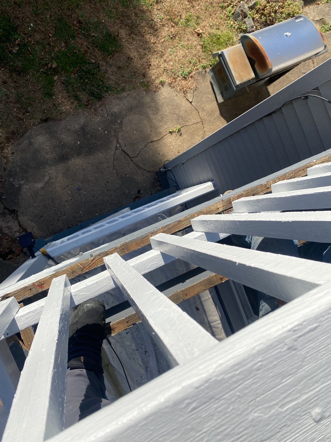 Deck Installation using Pressure treated railing by A Plus Exterior