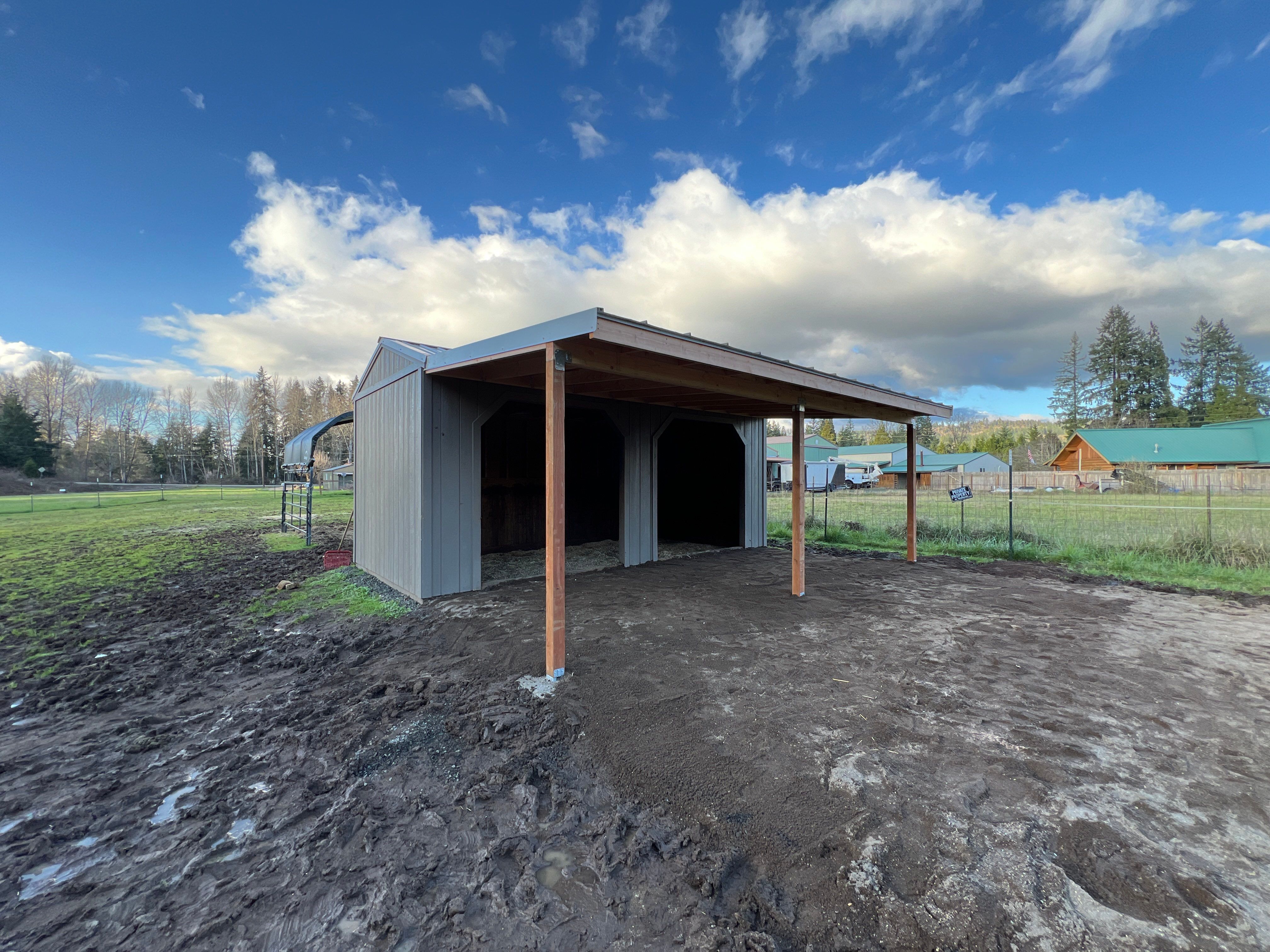 Shed Cover using Pressure Treated Posts by Villegas Remodeling, LLC