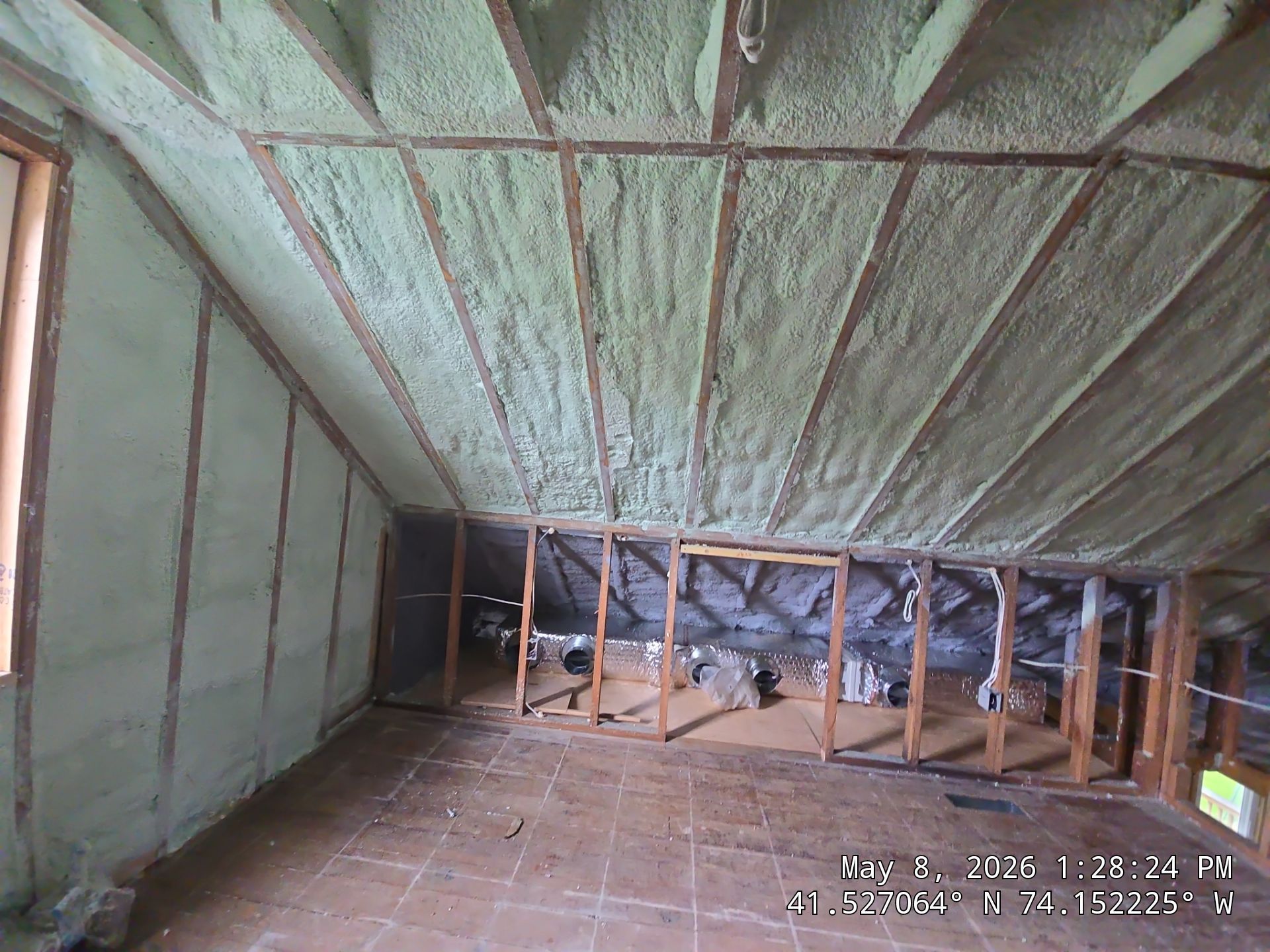 Attic Insulation using Closed Cell Spray Foam by NYS Foam & Energy