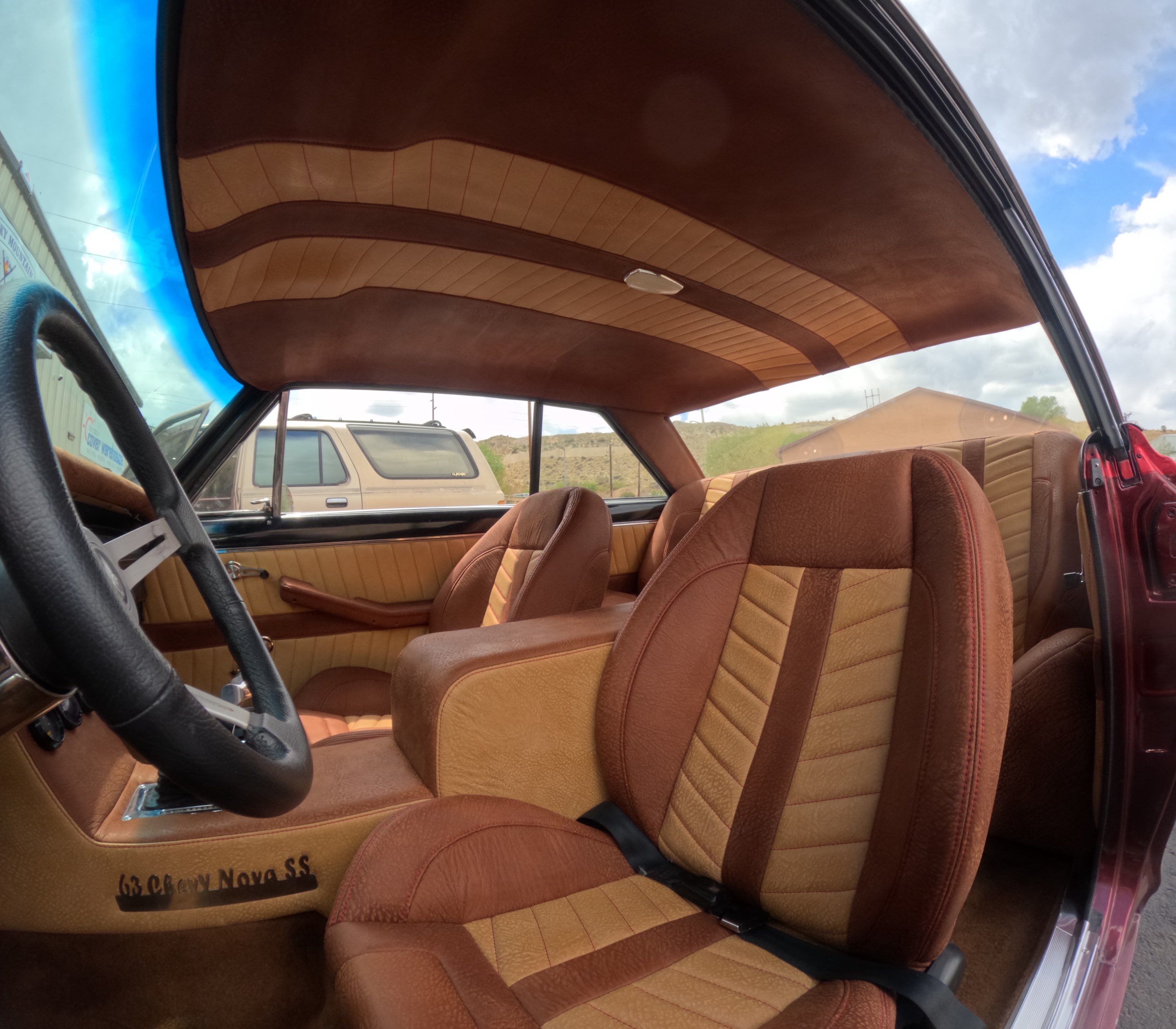 1963 Nova SS Custom Leather Interior  by Rocky Mountain Upholstery Co