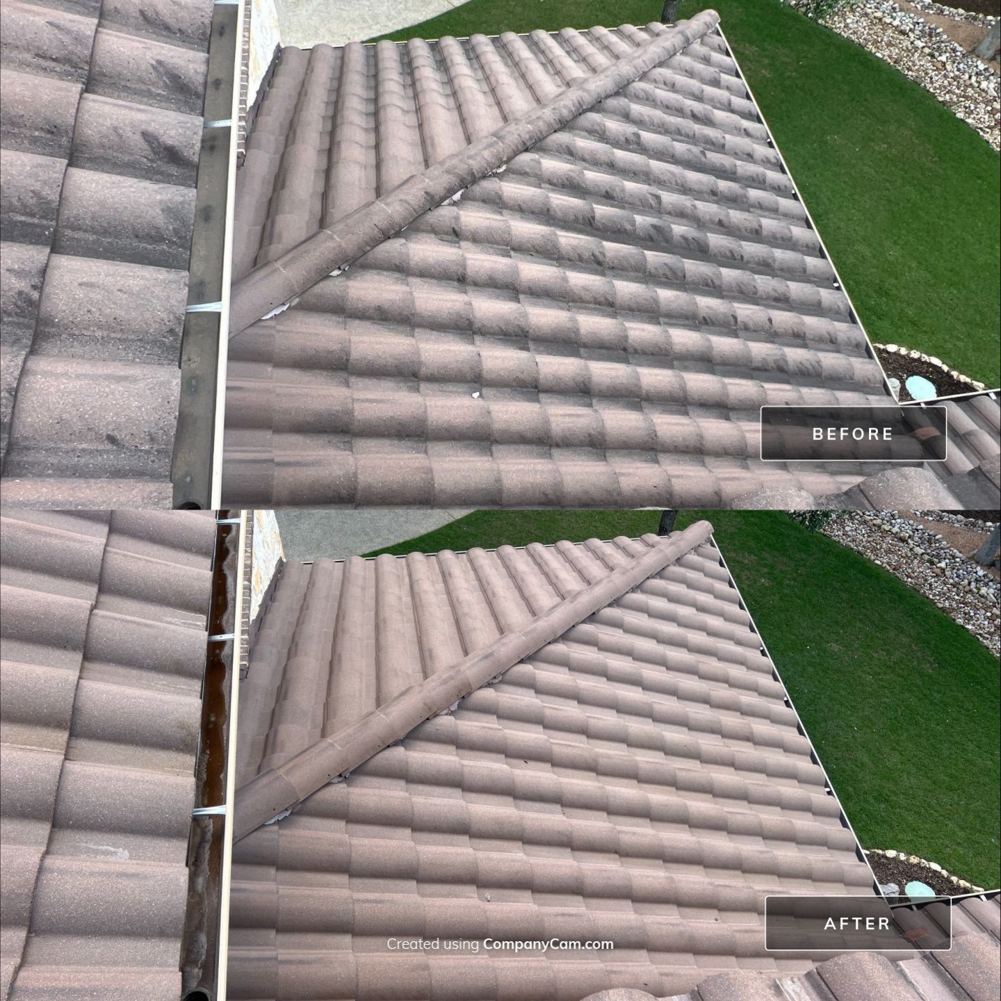 Tile Roof Washing Project in Garden Ridge by Bright Choice