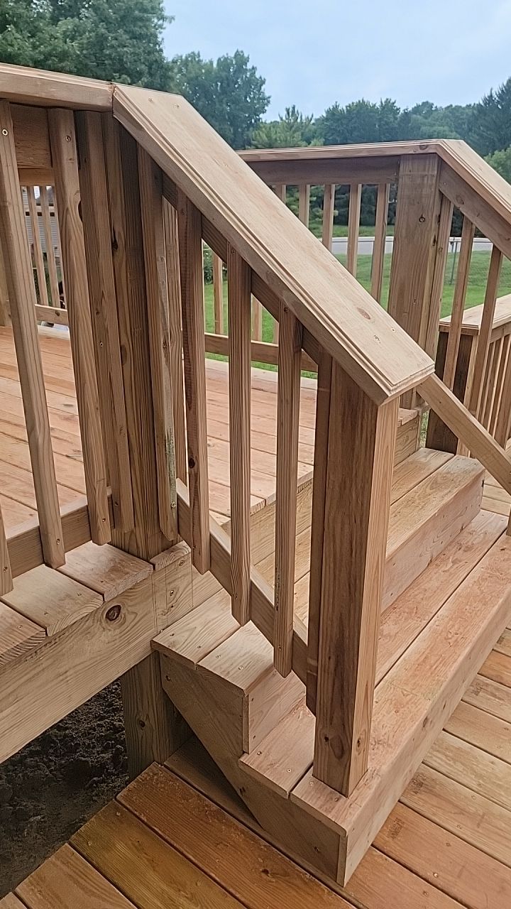 Deck Installation using Treated Lumber by Avalon Roofing and Exteriors