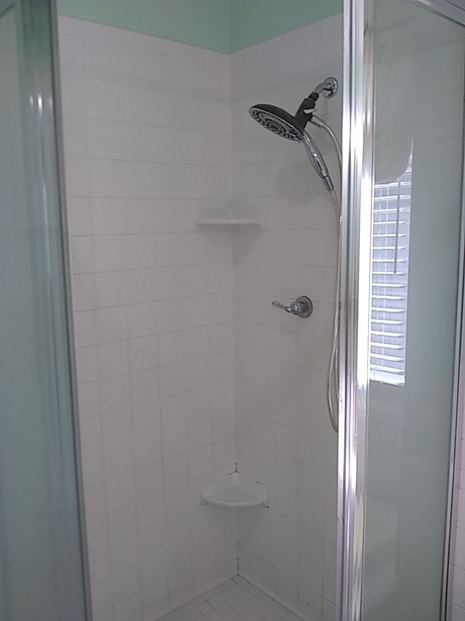 Neo-angle shower by The Shower Company