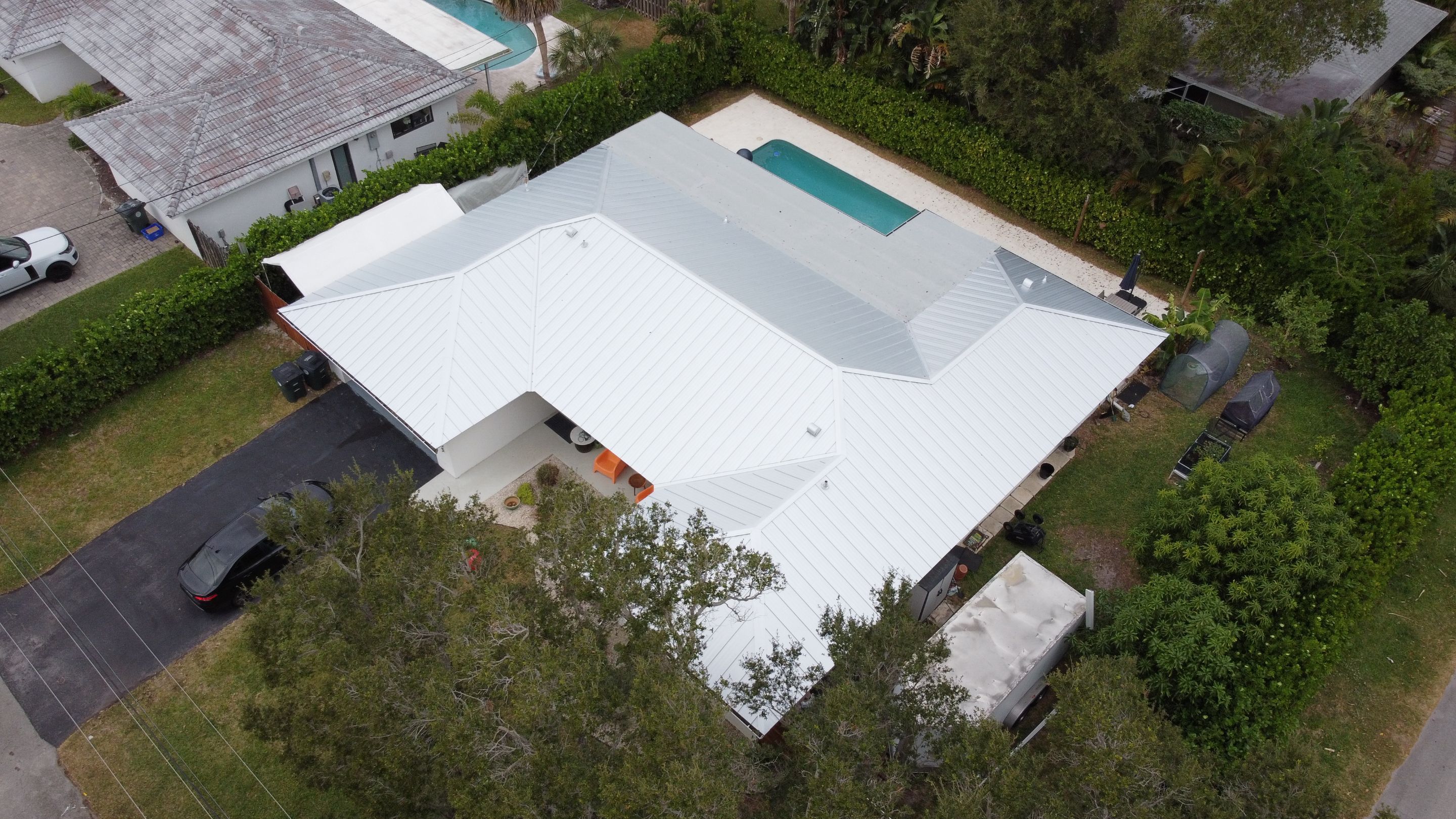 Residential Roofing Installation using 1" Nail strip metal roof by BLUES BROTHERS ROOFING