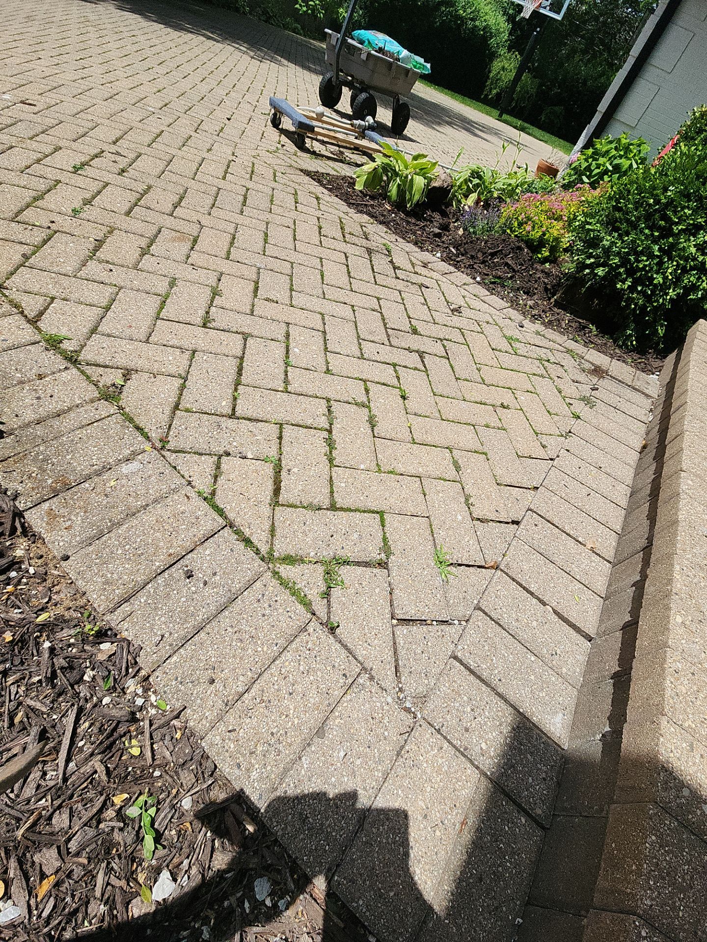 Brick paver repair, cleaning and sealing by Northern Power Washing LLC.